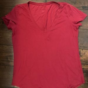 Lululemon red v neck soft tee